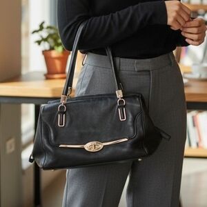 Authentic Coach Madison Vintage bag black with silver hardware.